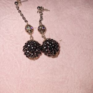 Chic Black and Silver Drop Earrings